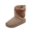 thumbnail image 1 of Kids Girls Snow Boots Sherpa Lined Faux Suede Velcro Winter Boots Camel 11, 1 of 4