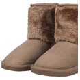 thumbnail image 1 of Kids Girls Snow Boots Sherpa Lined Faux Suede Velcro Winter Boots Camel 3, 1 of 3
