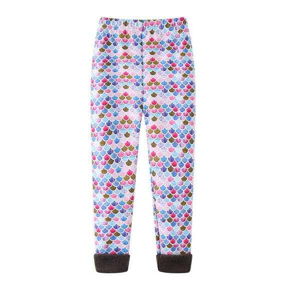 Kids Girls Soft Leggings Children Girls Winter Warm Fleece Lined Stretchy Leggings,2-13 Years