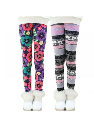  Girls Winter Thick Warm Pant Fleece Lined Leggings Kids 4-5T  Multi5