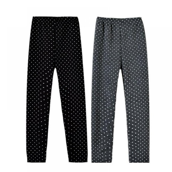 Kids Girls Soft Leggings Children Girls Winter Warm Fleece Lined Stretchy Leggings 2 Pack,2-13 Years