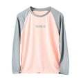 thumbnail image 1 of Kids Girls Solid Color Long Sleeve T-Shirt Sports Top, Quick-Dry Fabric, Round Neck, Soft and Breathable, Casual Wear for All Seasons, Age 8-14 Pink 12 Years, 1 of 6