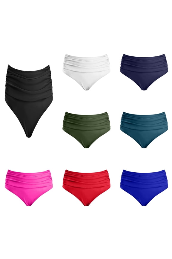 Kids Girls Solid Color Swim Bottoms Triangle Bikini Briefs Swimwear Gymnastics Dance Sports Underpants