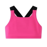 DAXIN Kids Girls Sport Bra Sleeveless Crop Top Criss Cross Back Vest for Dance Workout Yoga Training, 5-13 Years