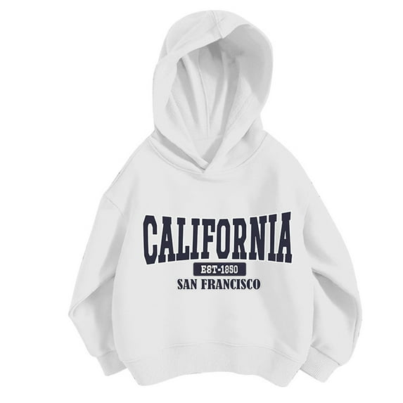 Kids Girls Sports Casual Hoodie Long Sleeve Printed Pullover Sweatshirt No Pocket Soft Kids Clothes Girls Fashion for Daily Wear