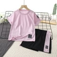 thumbnail image 1 of Kids Girls Sportwear Jogger Suit Tee Shirt and Athletic Shorts Basketball Training Unifor m for Big Boys 6-7 Years, 1 of 3