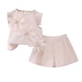 thumbnail image 1 of Kids Girls Summer Clothes White Sleeveless Tank and Shorts Girls Two Piece Outfits 6-7 Years Girl Gifts, 1 of 3