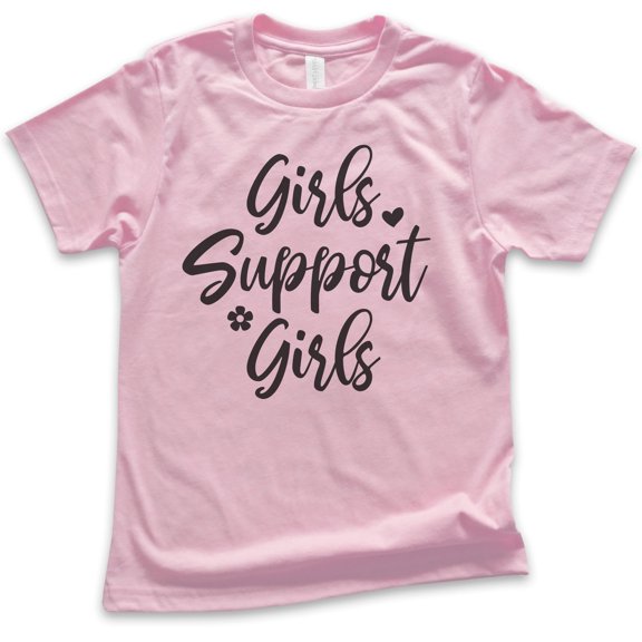 Kids Girls Support Girls Shirt, Youth Kids Girl T-Shirt, Girl Power Shirt, Feminist Shirt, Feminism Shirt, Light Pink, Medium