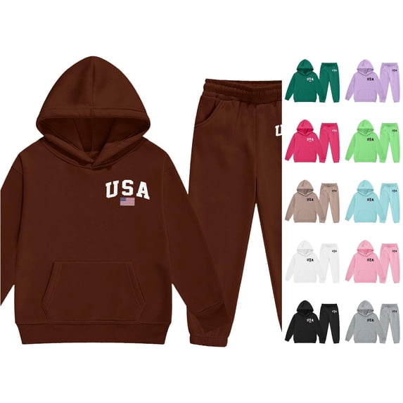 Kids Girls Sweat Set 2 Piece Hoodies And Sweatpants Casual Fall Clothing Girl Clothes Size 2-3 Years