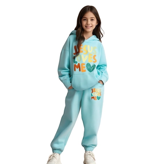 Kids Girls Sweat Set Long Sleeve Solid Soft Hoodie and Jogger Pants 2 Pcs Fall Clothes Girl Clothes 4-5 Years Cute Boy Girl Clothing