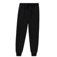 thumbnail image 1 of Kids Girls Sweatpants Adjustable Drawstring Casual Pants With Pockets Boys Solid Pants Black Sweatpants Girls Spring Fall Leggings Size 10-11 Years, 1 of 5