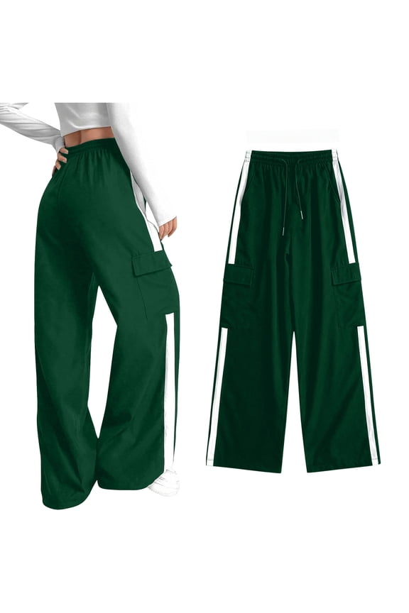 Kids Girls Sweatpants with Cargo Pockets Elastic Waistband Loose Fit Girls Dark Green Sweatpants Girls School Sweatpants Kids Girls Clothes Size 11-12 years