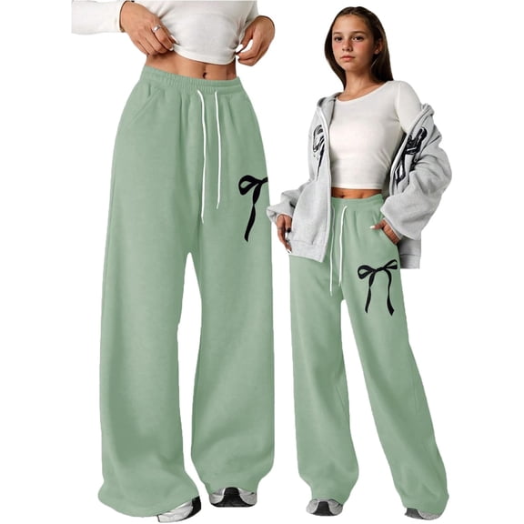 Kids Girls Sweatpants Elastic Waist Jogger Baggy with Pockets Girls Solid Pants and Girls Active Pants Teen Outfits 8-9 Years