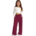 thumbnail image 1 of Kids Girls Sweatpants Elastic Waist Straight Leg Pants with Pockets Boys Solid Pants Red Sweatpants Boys Girls Little Girls Clothes 7-8 Years, 1 of 5