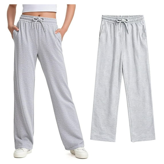 Kids Girls Sweatpants Jogger Pants For Girls Relaxed Fit Girls Grey Sweatpants School Sweatpants For Girls Kids Clothes For Girls 9-10 Years