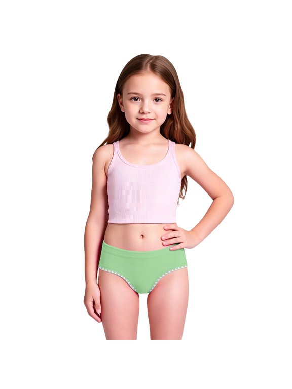 Kids Girls Swimsuit Cartton Cute Swimwear Cute Solid Triangle Swim Bottom with Irregular Side Bathing Suit Swimsuits