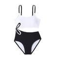 thumbnail image 1 of Kids Girls Swimsuit One Piece Bathing Suit Cut Out Quick Dry Beach Summer Swimsuit for Girls Kids Girls Bathing Suits Size 9-10 Years, 1 of 9