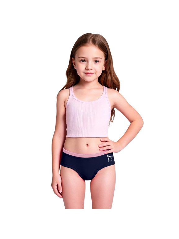 Kids Girls Swimsuit Summer Cute Bow Print Solid Triangle Swim Bottom Toddler Kids Pool Beach Bikini Panty Bathing Suit Swimwear Swimsuits