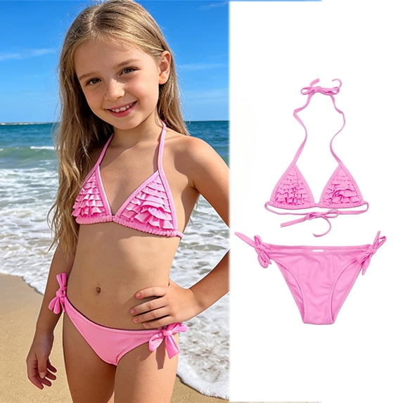 Kids Girls Swimsuits Swimsuit With Shorts 2 Piece Set Girl Bathing Suits Girls Clothes Size 7-8 Years
