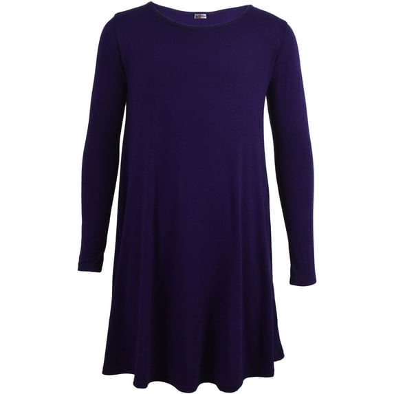 Kids Girls Swing Dress Plain Color Dance Party Fashion Summer Dresses 3-13 Years