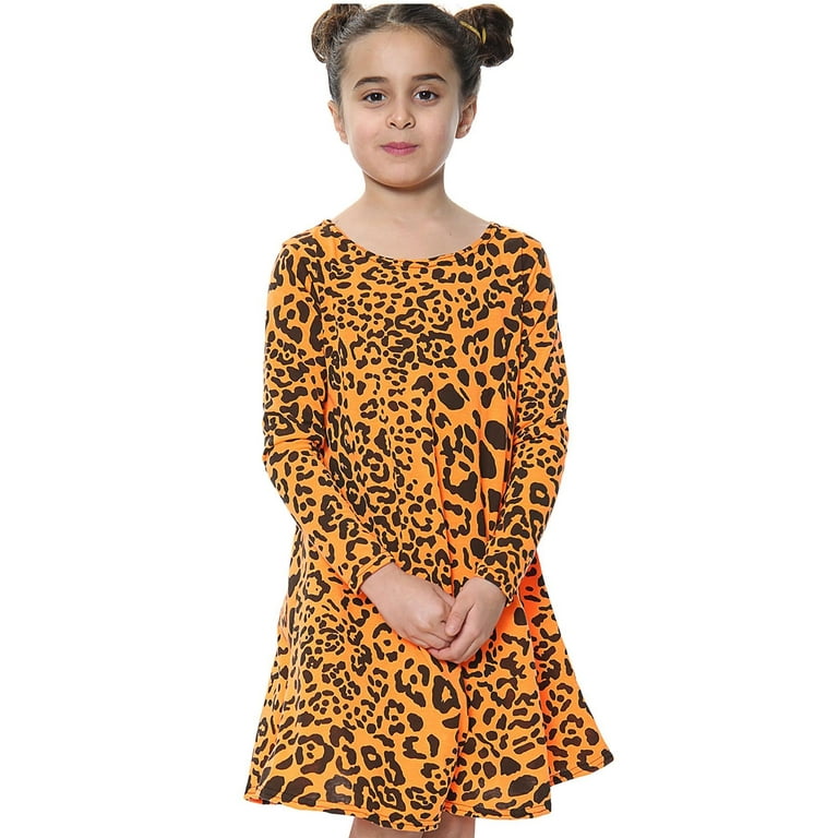 Kids Girls Swing Dresses Spicy Tartan Dog Tooth Print Fashion Dresses 3-13  Years