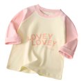 thumbnail image 1 of Kids Girls T Shirt Letter Long Sleeve Tees For Crewneck Comfort Colors Teen Girls Clothes Pink 4-5 Years Cute&nbsp;Boy Girl&nbsp;Clothing, 1 of 5