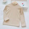 thumbnail image 1 of Kids Girls T Shirt Solid color Beige Long Sleeve Shirt Boys Basic Crewneck Comfort Colors Kids Shirts Girls 4-5 Years, 1 of 3