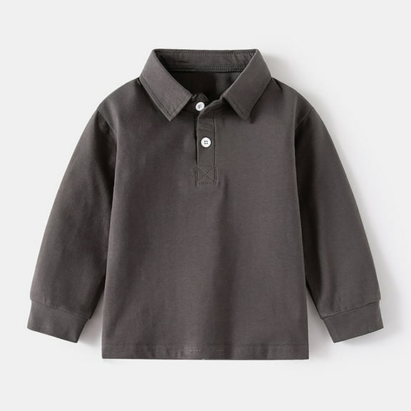 Kids Girls T Shirt Solid color Grey Long Sleeve Top Crewneck Tee Cotton T Shirt Boys Size 3-4 Years Shirts Cute Boy Girl Clothing