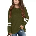 thumbnail image 1 of Kids Girls T Shirt Solid color Long Sleeve Green Shirt Crewneck T-Shirts Fall Tops Tees Cottom Boy Shirt Boys Size 8-9 Years Shirts Cute&nbsp;Boy Girl&nbsp;Clothing, 1 of 4