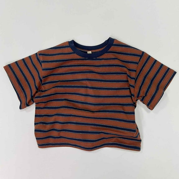 Kids Girls T Shirts Brown Printed Short Sleeve Shirts for Girls Summer Tops for Girls Trendy T Shirts for Girls 6-7 Years