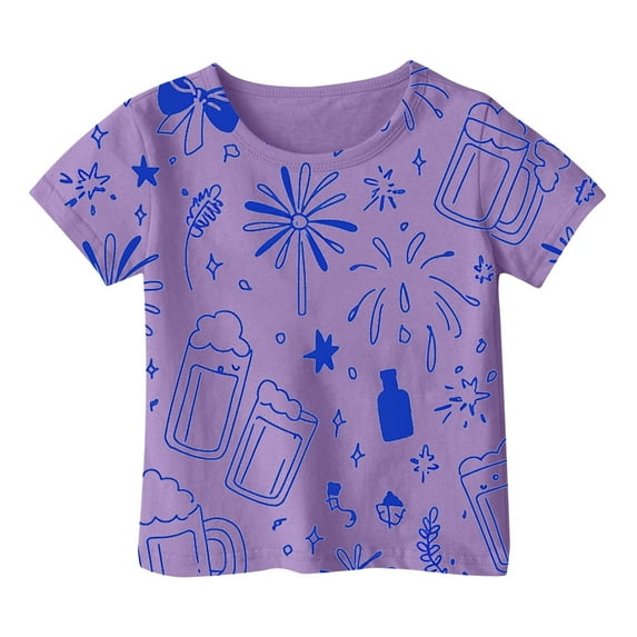Kids Girls T Shirts Cartoon Short Sleeve Shirts For Girls Trendy Summer Outfits For Toddler Girls Girls Size 6-7 Years Clothes Cute Girl Clothing
