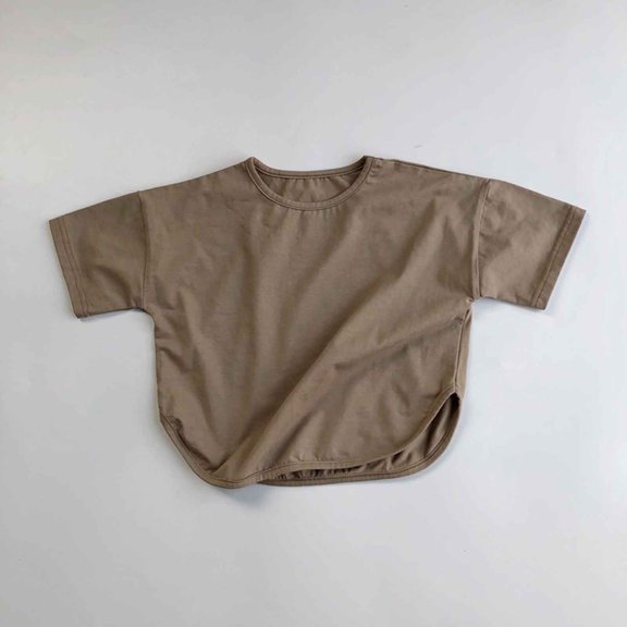 Kids Girls T Shirts Khaki Printed Short Sleeve Shirt for Girls Summer Shirts for Teen Girls Crewneck Tops for Girls 3-4 Years
