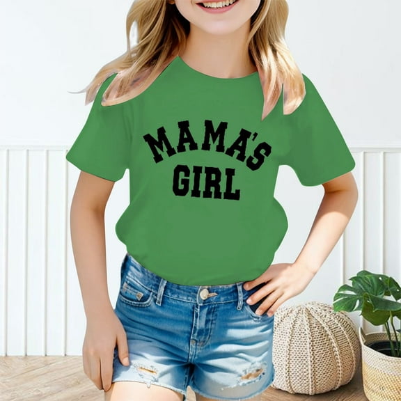 Kids Girls T Shirts Letter Short Sleeve Shirt For Girls Oversized Summer Clothing Outfits For Girls 7-8 Years Cute Girl Clothing