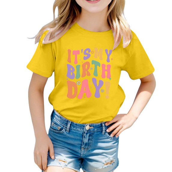 Kids Shirts For Girls Letter Toddler Girl Short Sleeve Shirt Trendy Summer Clothes Girls T Shirts For Girls 8-9 Years Cute Girl Clothing