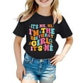 thumbnail image 1 of Kids Girls T Shirts Letter Toddler Girl Short Sleeve Shirt Trendy Little Girl Summer Clothes Girls Size 4-5 Years Clothes Cute&nbsp;Girl&nbsp;Clothing, 1 of 3