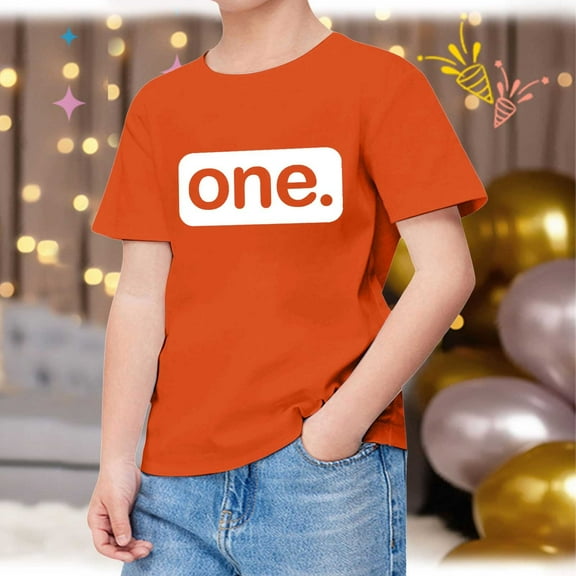 Kids Girls T Shirts Orange Printed Short Sleeve Shirt for Girls Oversized Summer Tops for Girls T Shirts for Girls 4-5 Years