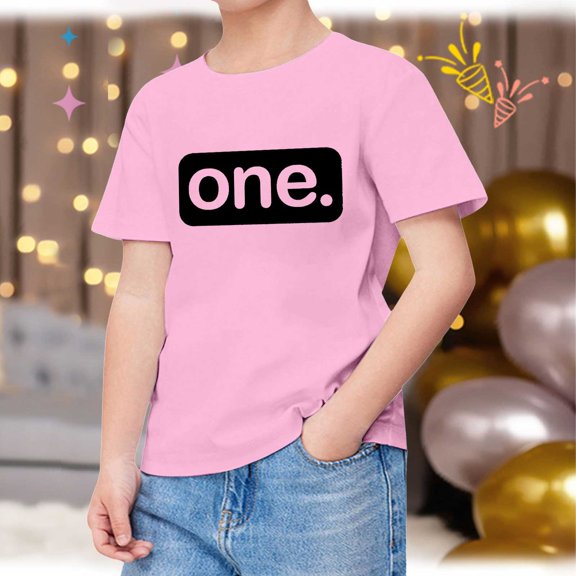 Kids Girls T Shirts Pink Printed Girls Short Sleeve Tops Oversized Toddler Summer Outfit Girl Shirts 3-4 Years