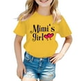 thumbnail image 1 of Kids Girls T Shirts Size 11-12 Short Sleeve Crewneck Cute Cartoon Graphic Printed Shirt Soft and Breathable Oversized Pullover Tops (Mimi's Girl, Yellow, 11-12 Years), 1 of 5