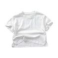 thumbnail image 1 of Kids Girls T Shirts White Printed Girls Short Sleeve Tops Toddler Girls Summer Outfits Loose Soft 3-4 Years Girls Shirts, 1 of 6