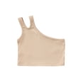 thumbnail image 1 of Kids Girls Tank Tops Solid Color Ribbed Knit Sleeveless One Shoudler Basic Crop Tops Summer Casual Athletic Dance Camis Shirts Size 3-7Y, 1 of 3