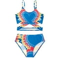 thumbnail image 1 of Kids Girls Tankinis Two Pieces Swimsuits Hawaiian Beach Sport Love Heart Bathing Suit Set for 8-14 Years, 1 of 8