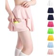 thumbnail image 1 of Kids Girls Tennis Skirts with Built-in Shorts Casual High Waist Ruffle A-line Skorts with Pockets, Workout Sports Running Skorts for Girls 5-6 Years, 1 of 5