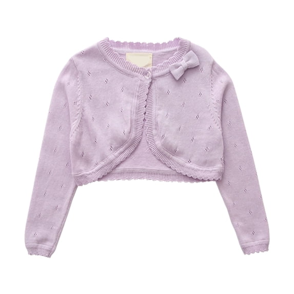 Toddler Baby Girls Long Sleeve Bolerđ¨ Cardigan Knitted Shruđ Button Lace Cropped Sweaters Tops Outwear Fall Shelf Bra