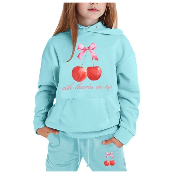 Kids Girls Tracksuit Clothes Set Child Toddler Boys Long Sleeve Solid Warm Hoodie Pullover Tops Pants Outfits Sweat Suit Casual Outfits Set 12-13 Years