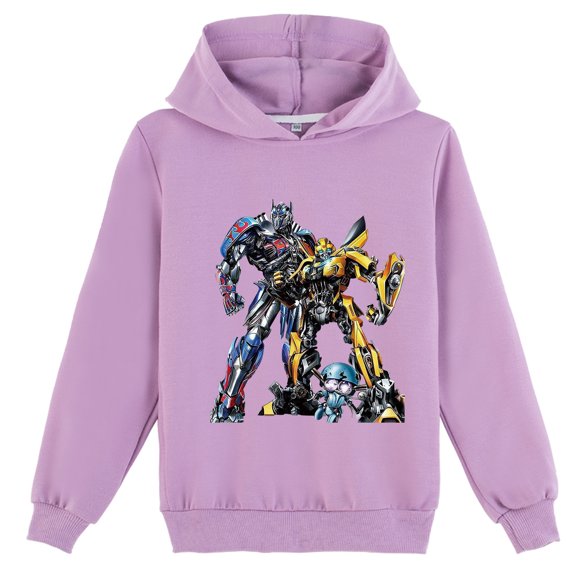 Kids Girls Transformers Spring Autumn Pullover Hoodies Long Sleeve Sweatshirt Tops for Children's Clothings