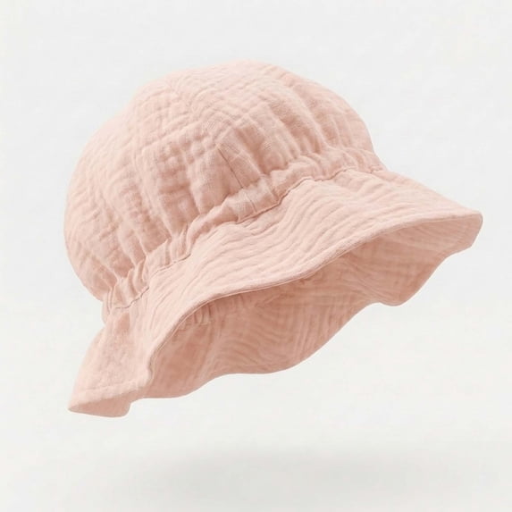 Kids Girls UPF 50+ Sun Hat Orange Kids Cotton Bucket Hat Kids Wide Brim,Size Free Size