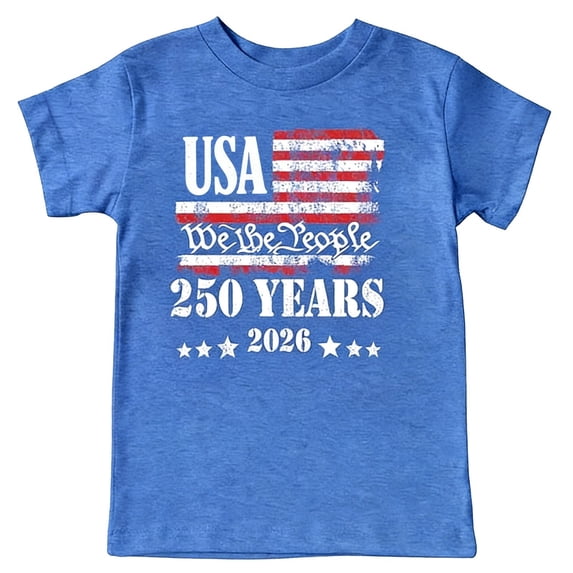 Kids Girls USA Birthday 250 Years T Shirt Tween Short Sleeve American Flag July 4th Graphic Tops Shirts Toddlers Tees