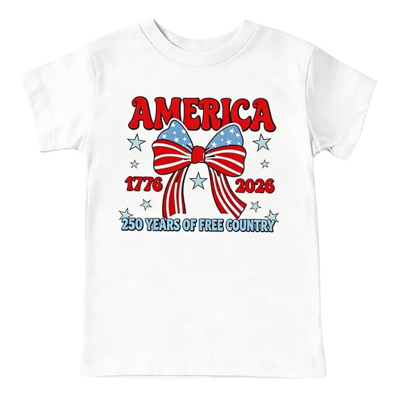 Kids Girls USA Birthday 250 Years T Shirt Tween Short Sleeve American Flag July 4th Graphic Tops Shirts Toddlers Tees