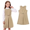 Kids School Uniform Dresses for Girls A-Line Pleated Hem Knee Length ...