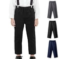 thumbnail image 1 of Kids Girls Uniform Pants Adjustable Waist Dress Pants with Pockets Slim Fit Trousers 6-7 Years, 1 of 4